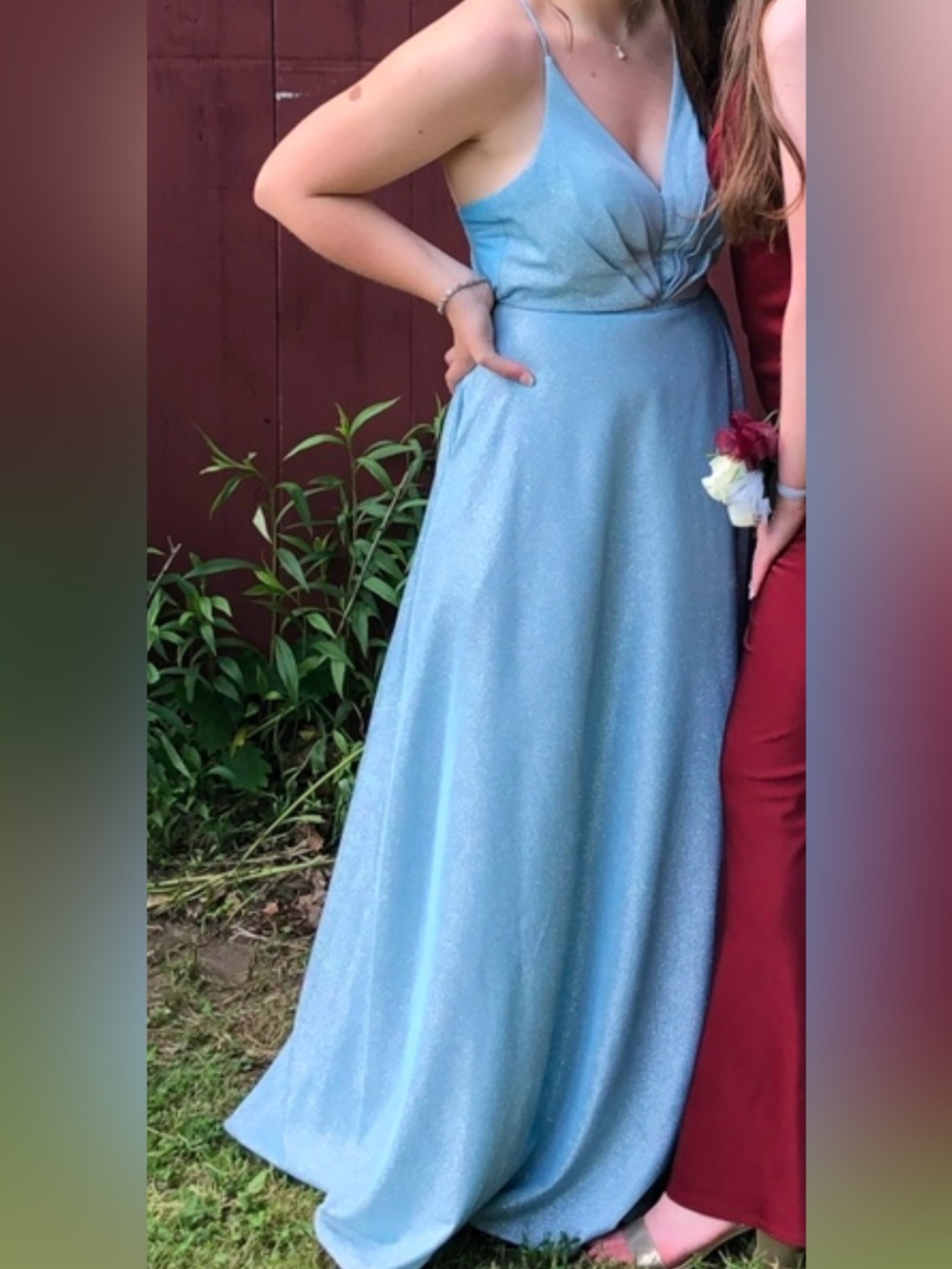 Light Blue Shimmery prom dress